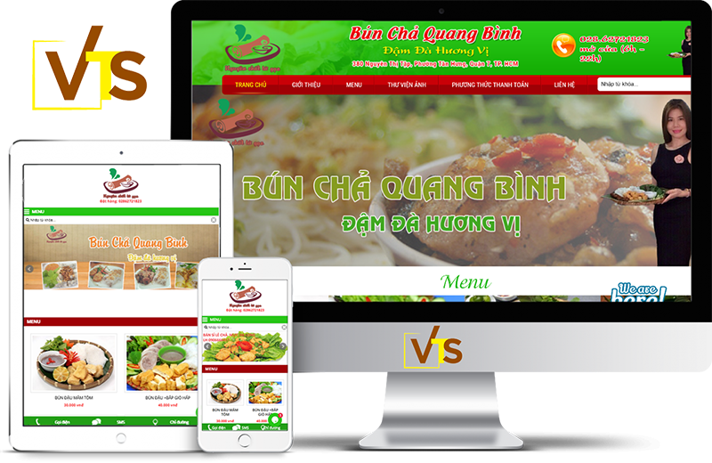 Website Bún chả Quang Bình